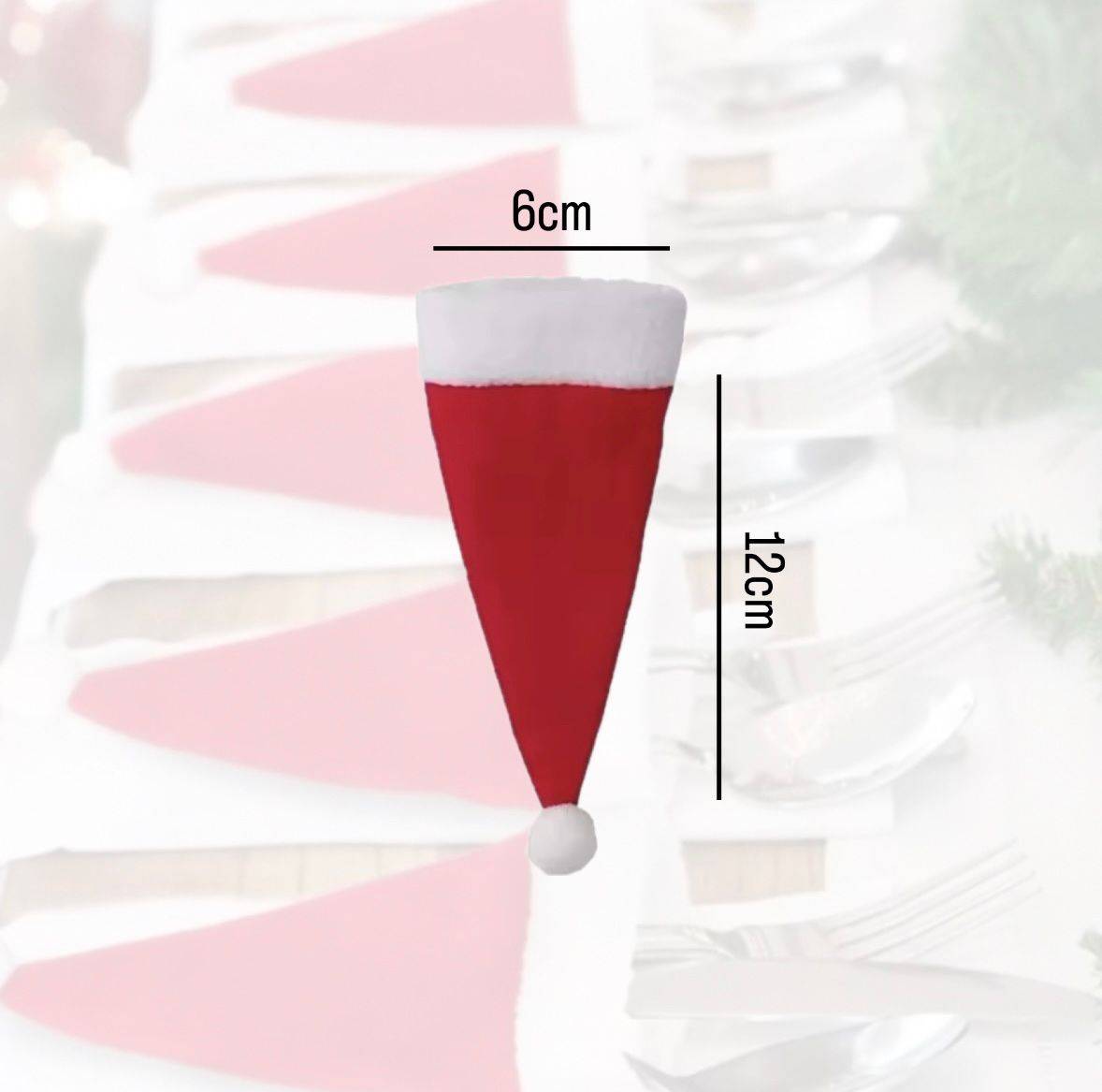 🎄✨ HollyMini – Die süßen Mini-Weihnachtsmützen für Flaschen, Besteck & Tischdekoration